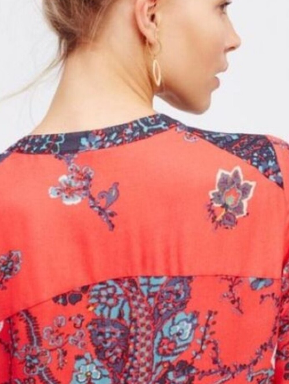 Free People If You Only Knew Dress Boho Floral Vneck Flowy Medium Maxi - Picture 6 of 11